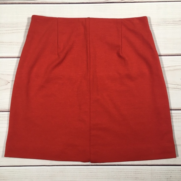 BANANA REPUBLIC Orange Zip Mini Skirt Size 2 - Picture 2 of 7